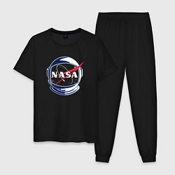 Пижама хлопковая мужская NASA цвета черный — фото 1