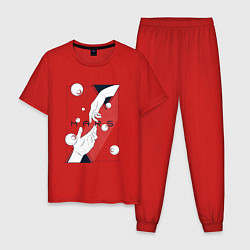 Пижама хлопковая мужская Mars, цвет: красный