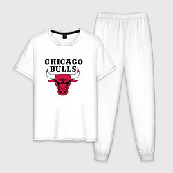 Пижама хлопковая мужская Chicago Bulls, цвет: белый