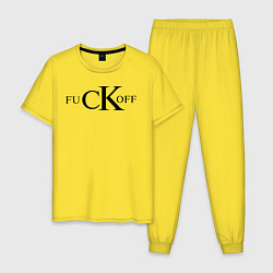 Пижама хлопковая мужская FuCKoff, цвет: желтый