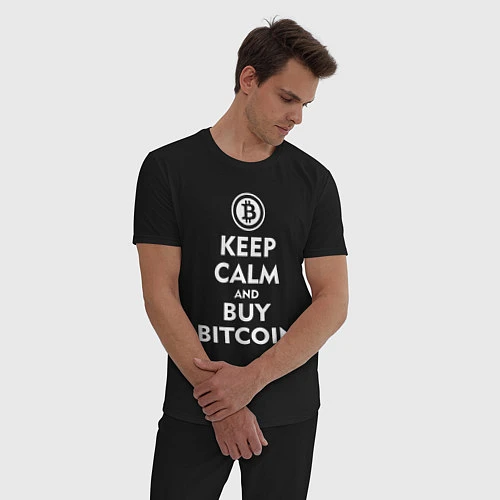 Мужская пижама Keep Calm & Buy Bitcoin / Черный – фото 3