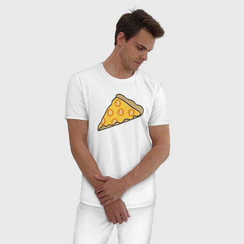Мужская пижама Bitcoin Pizza / Белый – фото 3