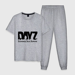 Пижама хлопковая мужская DayZ: Slay Survive, цвет: меланж
