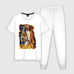 Пижама хлопковая мужская Cobain Art, цвет: белый