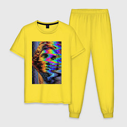 Пижама хлопковая мужская VHS David цвета желтый — фото 1