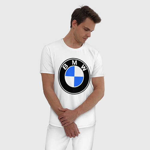 Мужская пижама Logo BMW / Белый – фото 3