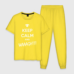 Пижама хлопковая мужская Keep Calm & WAAAGH, цвет: желтый