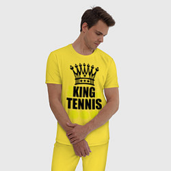 Пижама хлопковая мужская King of tennis цвета желтый — фото 2