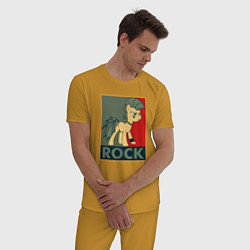 Пижама хлопковая мужская Rock Pony, цвет: горчичный — фото 2