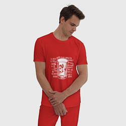 Пижама хлопковая мужская Сектор Газа: 30 лет, цвет: красный — фото 2