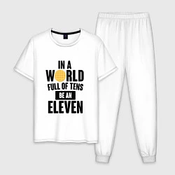 Пижама хлопковая мужская Be A Eleven, цвет: белый