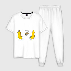 Пижама хлопковая мужская Homer Fuck, цвет: белый