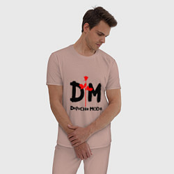 Пижама хлопковая мужская Depeche Mode Rose, цвет: пыльно-розовый — фото 2