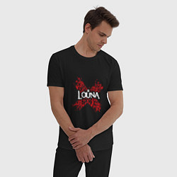 Пижама хлопковая мужская Louna: Время Х цвета черный — фото 2