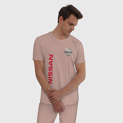 Пижама хлопковая мужская Nissan Style, цвет: пыльно-розовый — фото 2