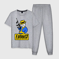 Пижама хлопковая мужская Fallout 3 Man, цвет: меланж
