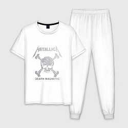 Пижама хлопковая мужская Metallica: Death magnetic, цвет: белый
