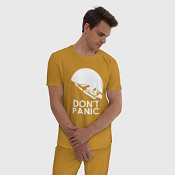 Пижама хлопковая мужская Elon: Don't Panic, цвет: горчичный — фото 2