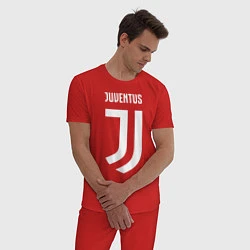 Пижама хлопковая мужская FC Juventus, цвет: красный — фото 2