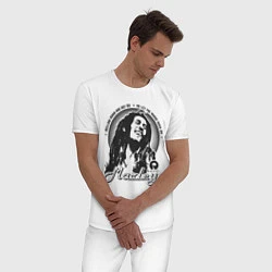 Пижама хлопковая мужская Bob Marley: Island, цвет: белый — фото 2