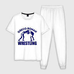 Пижама хлопковая мужская Greco-roman wrestling, цвет: белый