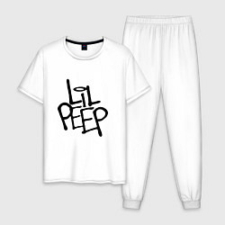 Пижама хлопковая мужская Lil Peep, цвет: белый