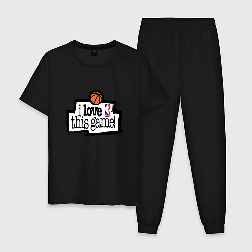 Мужская пижама Basketball: I love this game / Черный – фото 1