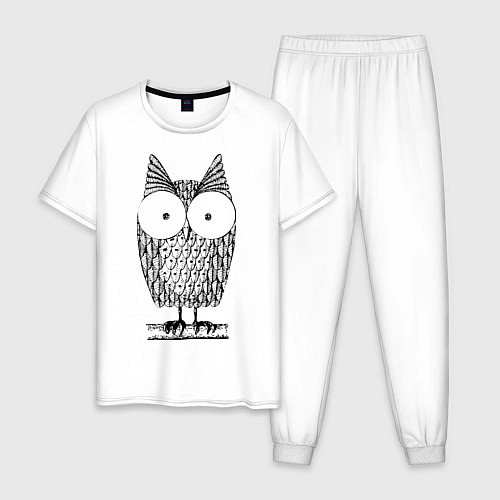 Мужская пижама Owl grafic / Белый – фото 1