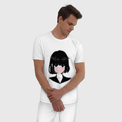 Пижама хлопковая мужская Sad Japanese Aesthetic, цвет: белый — фото 2