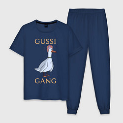 Пижама хлопковая мужская GUSSI GANG, цвет: тёмно-синий