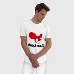 Пижама хлопковая мужская DeadMau5, цвет: белый — фото 2