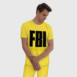 Пижама хлопковая мужская FBI: Cyber Crime, цвет: желтый — фото 2