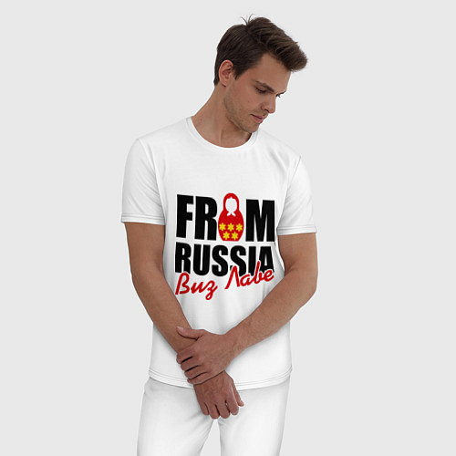 Мужская пижама From Russia - Виз Лаве / Белый – фото 3