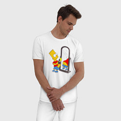Пижама хлопковая мужская Барт у зеркала, цвет: белый — фото 2