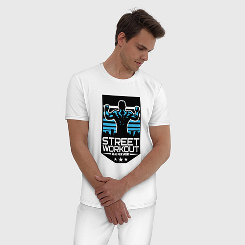 Мужская пижама Street WorkOut: Real sport / Белый – фото 3