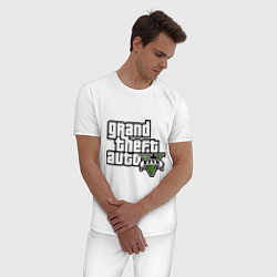Пижама хлопковая мужская GTA Five, цвет: белый — фото 2