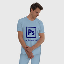 Пижама хлопковая мужская Photoshop цвета мягкое небо — фото 2