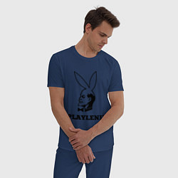 Пижама хлопковая мужская PlayLenin, цвет: тёмно-синий — фото 2