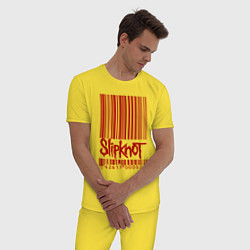 Пижама хлопковая мужская Slipknot: barcode, цвет: желтый — фото 2