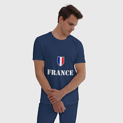 Пижама хлопковая мужская France, цвет: тёмно-синий — фото 2
