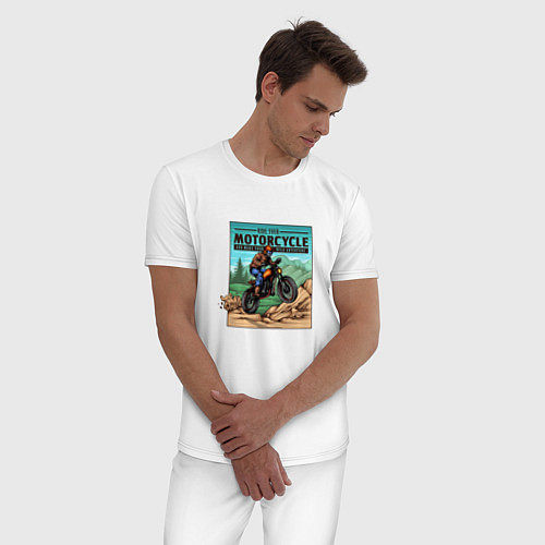 Мужская пижама Ride Your Motorcycle / Белый – фото 3