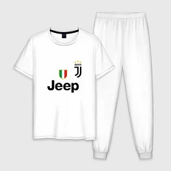 Пижама хлопковая мужская Ronaldo: Juve Sport, цвет: белый