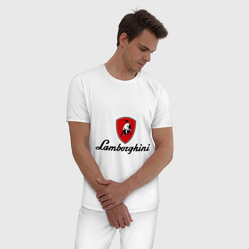 Мужская пижама Logo lamborghini / Белый – фото 3