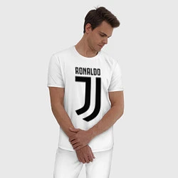 Пижама хлопковая мужская Ronaldo CR7, цвет: белый — фото 2