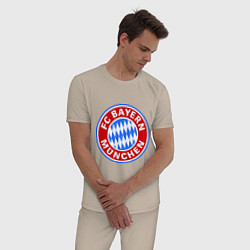 Пижама хлопковая мужская Bayern Munchen FC, цвет: миндальный — фото 2