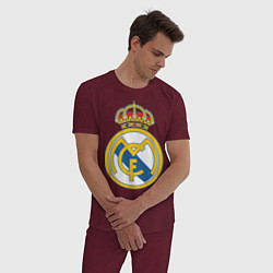 Пижама хлопковая мужская Real Madrid FC, цвет: меланж-бордовый — фото 2
