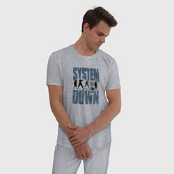 Пижама хлопковая мужская System of a Down большое лого, цвет: меланж — фото 2