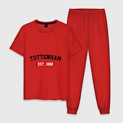 Пижама хлопковая мужская FC Tottenham Est. 1882, цвет: красный