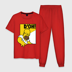 Пижама хлопковая мужская Homer D'OH!, цвет: красный