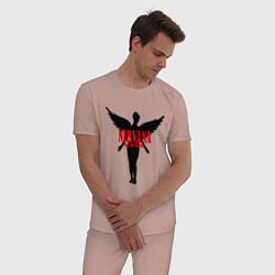 Пижама хлопковая мужская Nirvana: In Utero, цвет: пыльно-розовый — фото 2